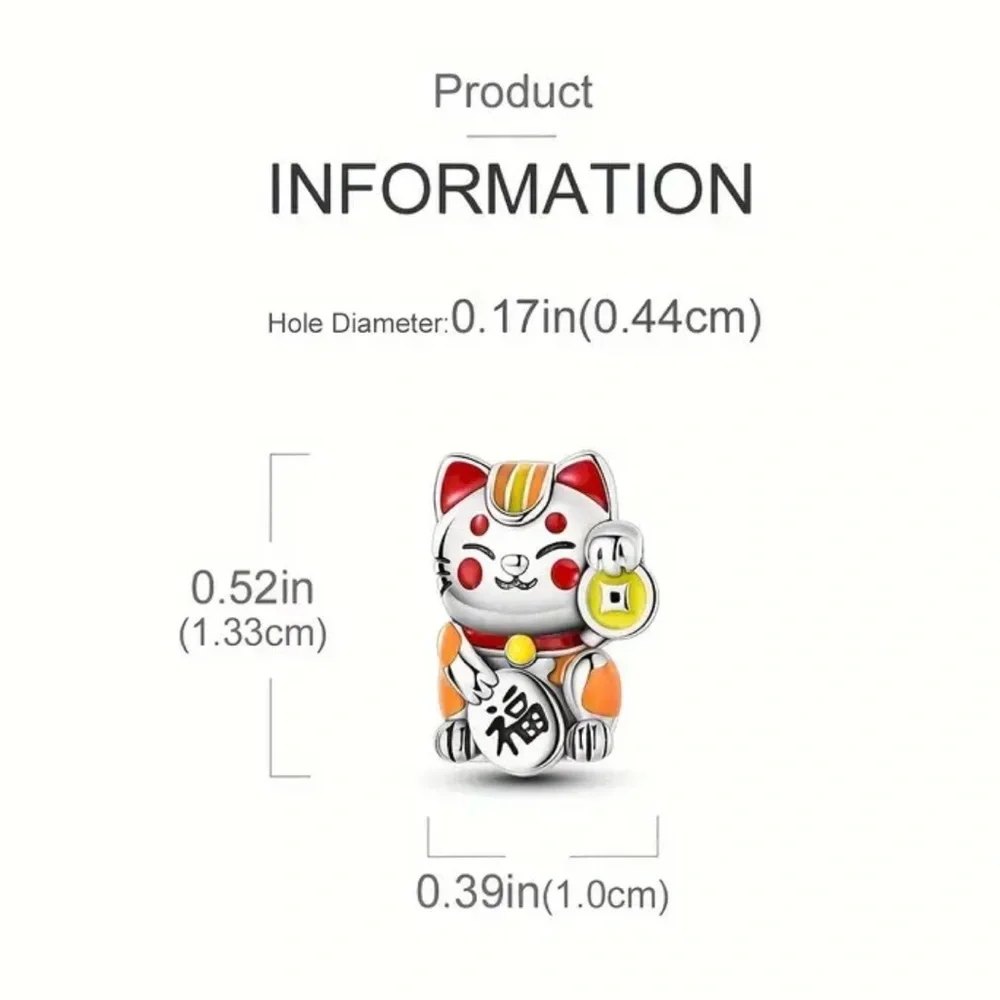 Lucky Cat Charm for Pandora Bracelets - Picture 4 of 10